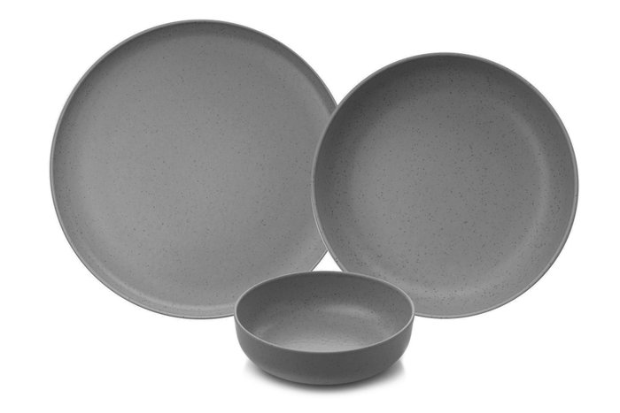 Hermia Juego de vajilla de porcelana de 12 piezas Antracita